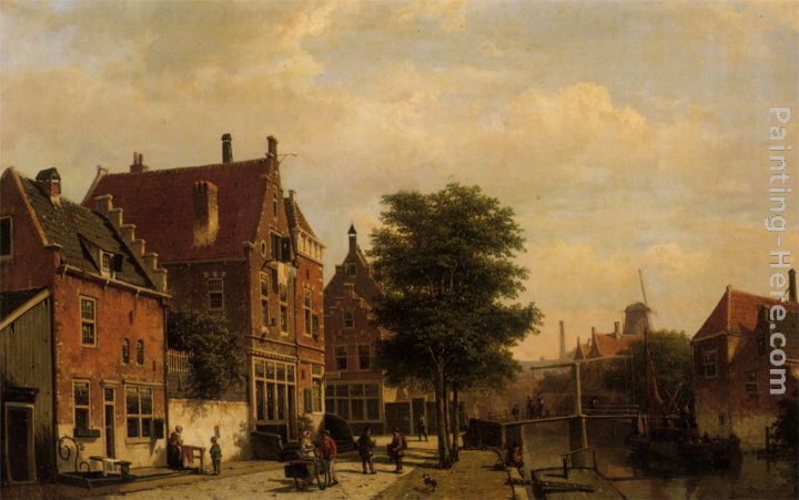 Along The Canal painting - Willem Koekkoek Along The Canal art painting